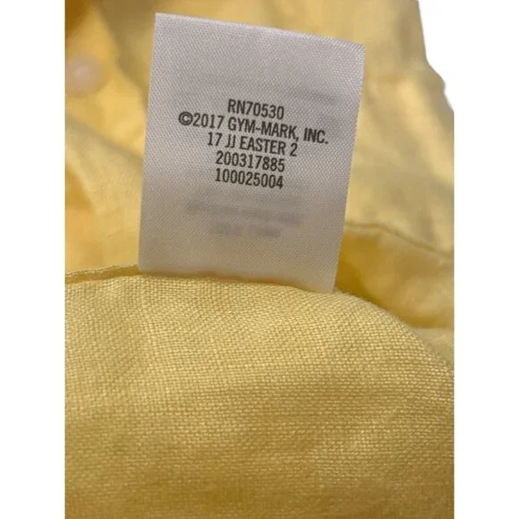 Janie and Jack Yellow Linen Button Shirt Boys Size 7 Long Sleeve - Picture 6 of 9